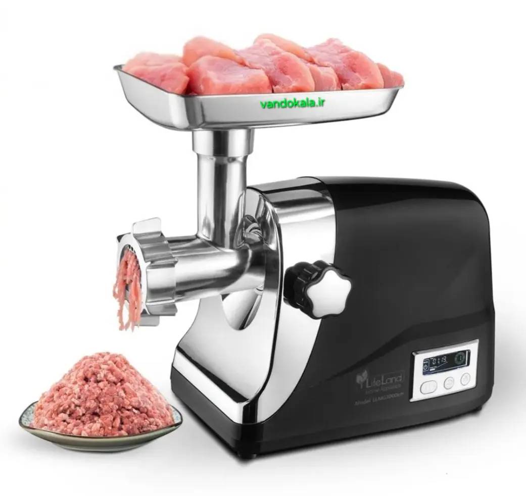 چرخگوشت لایف لند ۳۰۰۰ - Life Land Meat Grinder چرخگوشت دیجیتال لایف لند مدل ۳۰۰۰ با بدنه مشکی و استیل در واندوکالا