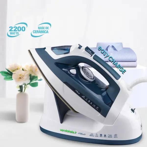 اتو بخار راف مدل R.1208 توان 2600 وات خرید اتو بخار بی سیم (شارژی) راف مدل R.1208 از واندو کالا